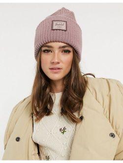 Supply Co Herschel Juneau chunky rib knit beanie in ash rose pink