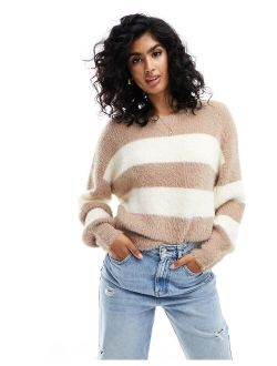 lash striped sweater in oatmeal