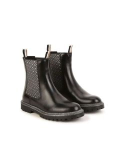 BOSS Kidswear glitter-detailing leather boots