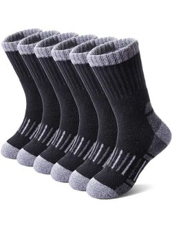 NOCIN COLOR Kids Merino Wool Hiking Socks Boys Girls Toddlers Thermal Winter Warm Boot Thick Cushion Gift Socks 6 Pairs