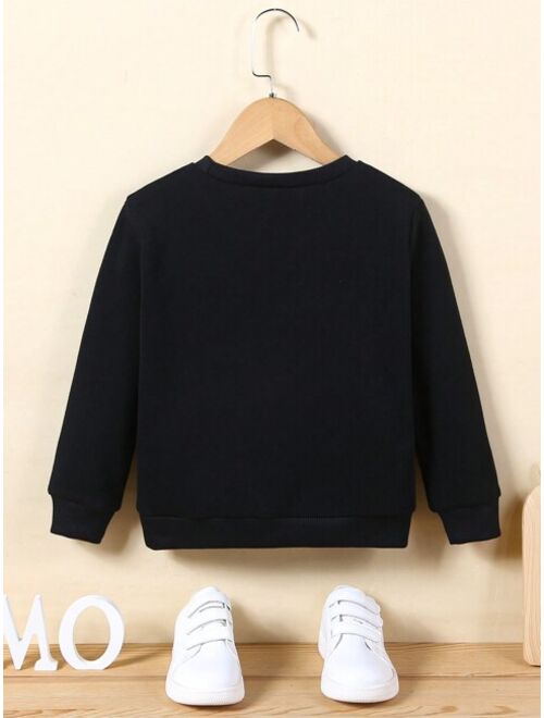 Young Boy Letter Graphic Sweatshirt