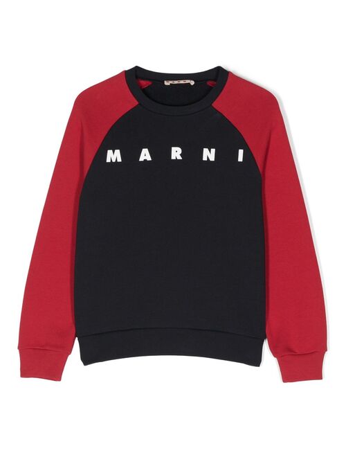 Marni Kids colour-block cotton sweatshirt