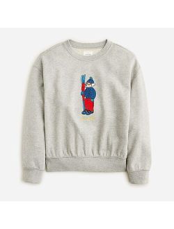 Kids' embroidered "ski dog" graphic crewneck sweatshirt
