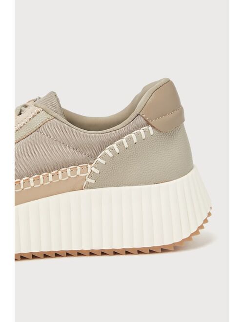 Dolce Vita Dolen Dark Taupe Nylon Platform Sneakers