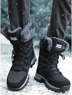 Winter Snow Boots For Men And Women, Thick Warm Fur Lined Waterproof Boots, High-top Anti-slippery Large Size Shoes