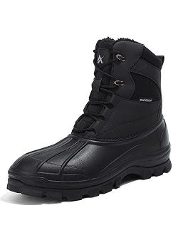 UPSOLO Men's Winter Warm Snow Work Boots