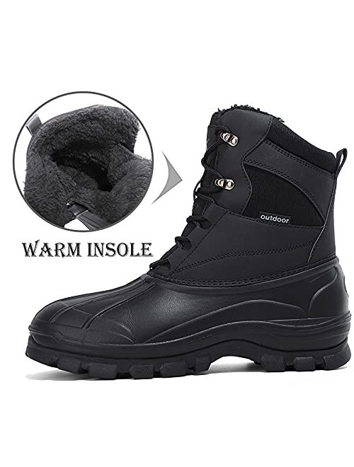 UPSOLO Men's Winter Warm Snow Work Boots