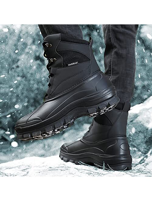 UPSOLO Men's Winter Warm Snow Work Boots