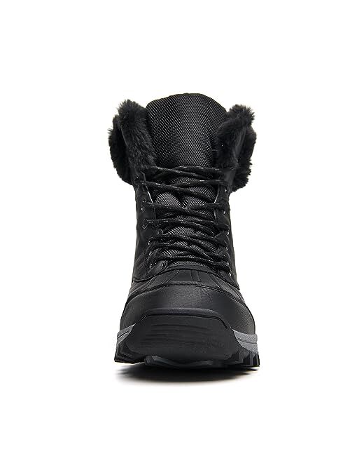 MEHOTO Men Women Warm Snow Boots, Soft Warm Sole Fur Lined Waterproof Anti Klip Winter Ankle Hiking Climping Walking Booties