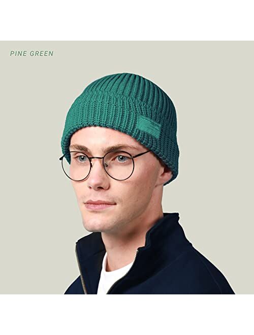 CHOK.LIDS Chunky Trawler Beanie Everyday Watch Hat Roll up Edge Skullcap Waffle Cuff Fisherman Beanie for Men Women