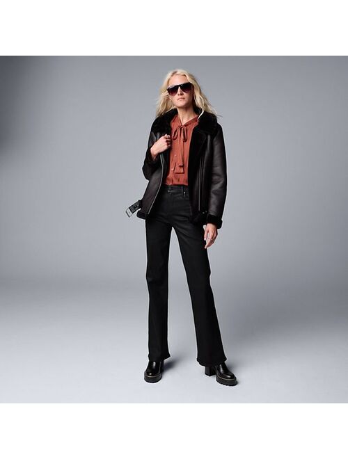 Women's Simply Vera Vera Wang Faux Leather Moto Jacket