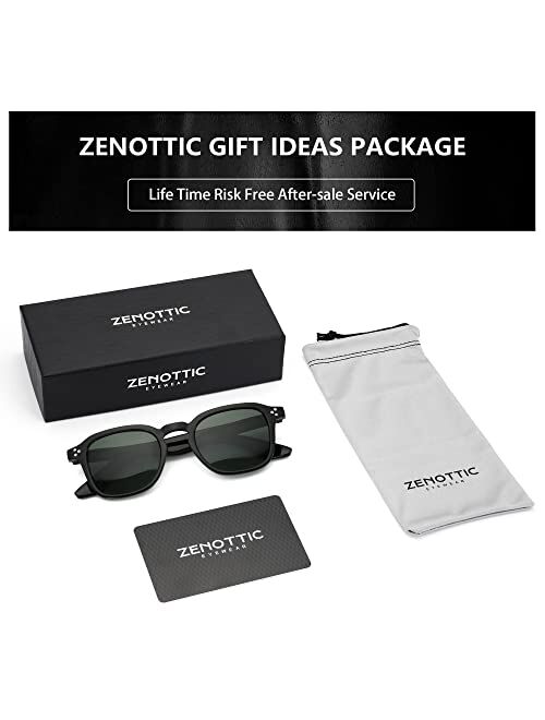 ZENOTTIC Retro Polarized Sunglasses Womens Mens for Small Face - Classic Square Vintage Shades 100% UV Protection Trendy