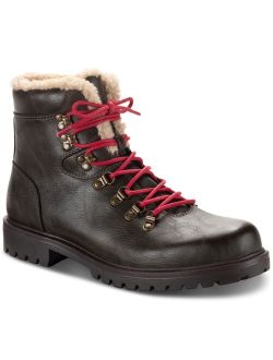 Men's Kyson Faux-Shearling Lace-Up Boots, Created for Macy's