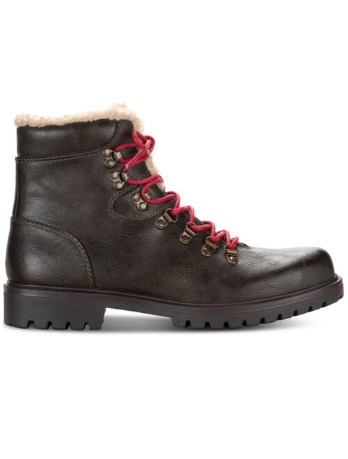 Sun + Stone Men's Kyson Faux-Shearling Lace-Up Boots, Created for Macy's
