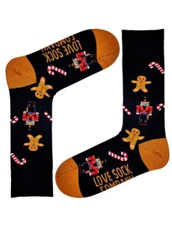 Men's Christmas Nutcracker Novelty Unisex Crew Socks, Pack of 1