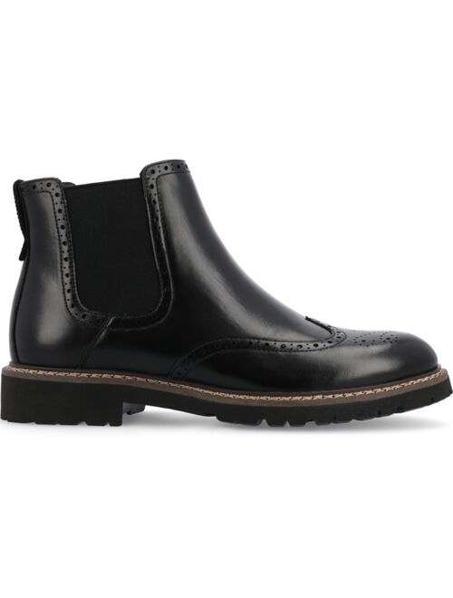 Vance Co. Men's Hogan Tru Comfort Foam Wingtip Slip-On Chelsea Boots