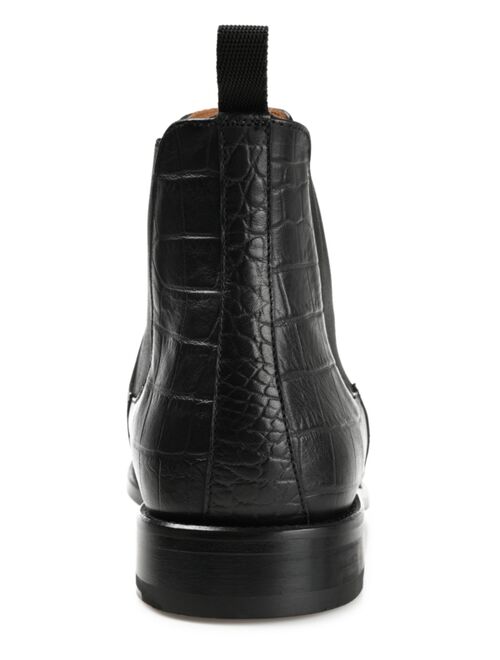 Crocs Taft Men's Hiro Leather and Embossed Croc Detailing Chelsea Boots