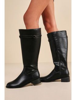 Cedrina Black Knee-High Boots