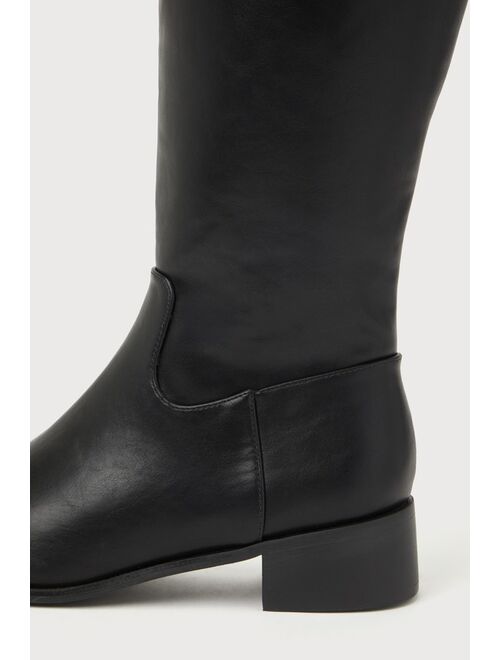 Lulus Cedrina Black Knee-High Boots