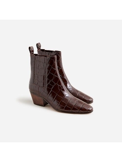 Piper ankle boots in Italian croc-embossed leather