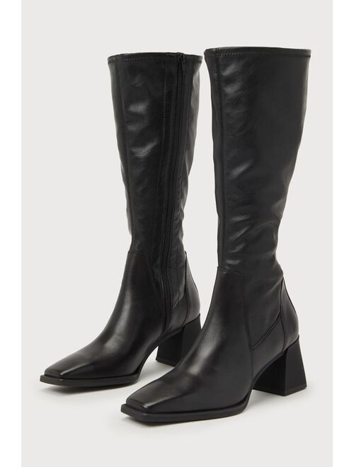 Vagabond Shoemakers Hedda Black Leather Knee-High Boots