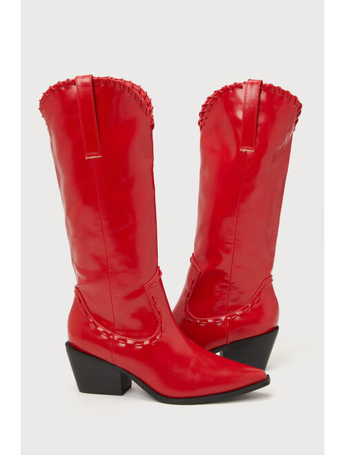 Billini Yanet Crimson Pointed-Toe Western Boots