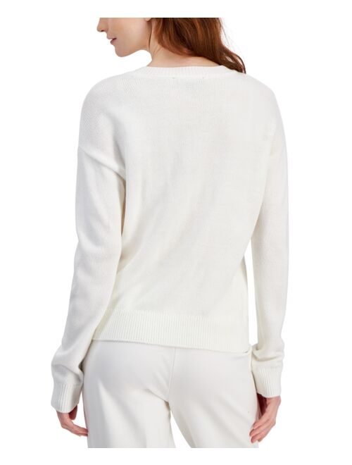 Tommy Hilfiger Women's Tinsel-Logo Long-Sleeve Sweater