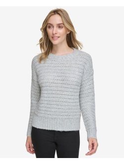Women's Metallic Pointelle Knit Sweater