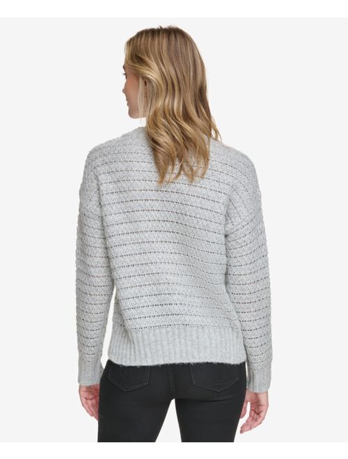 Calvin Klein Women's Metallic Pointelle Knit Sweater