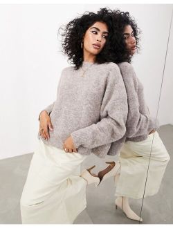 ASOS EDITION oversized crew neck knit sweater in oatmeal