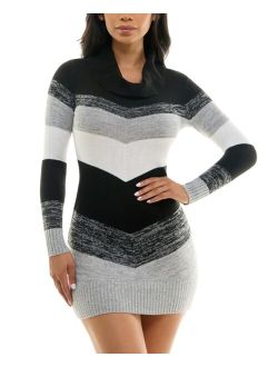 BCX Juniors' Chevron-Print Sweater Dress