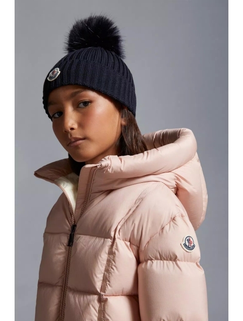 Moncler Enfant ribbed logo-patch wool beanie
