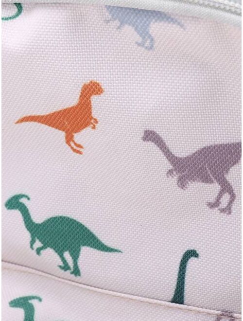 Shein Kids Cartoon Dinosaur Pattern Classic Backpack Cute Adjustable Strap Book-Bag