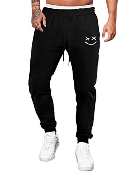 Dokotoo Men Men's Jogger Sweatpants Lightweight Cotton Drawstring Waist Joggers Workout Pants with Pockets