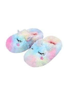Orthoshoes Girls Fluffy Slippers,Sequin Faux Fur Fuzzy Slip-on House Slippers with Memory Foam House Shoes for Girls Bedroom Slippers