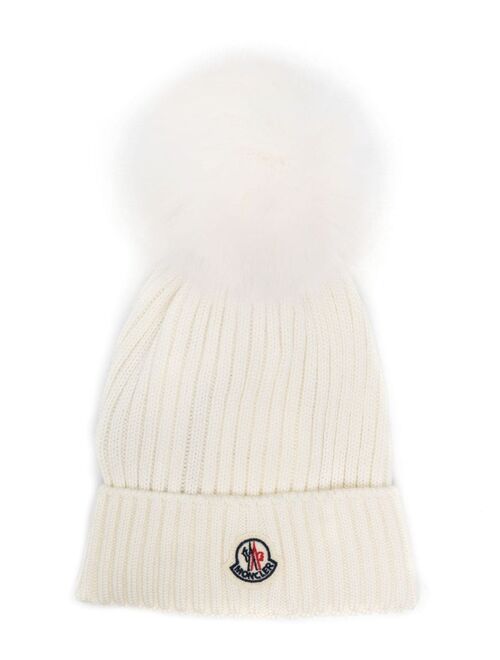Moncler Enfant ribbed pompom beanie