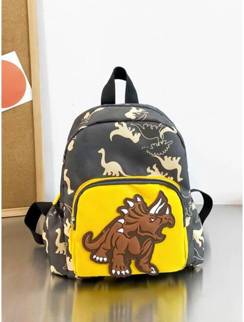 Shein Cute Dinosaur Printed Children Backpack, Schoolbag For Toddlers And Kids