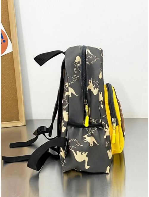 Shein Cute Dinosaur Printed Children Backpack, Schoolbag For Toddlers And Kids