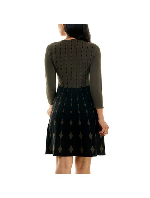 Women's Nina Leonard Fit & Flare Sweater Dress