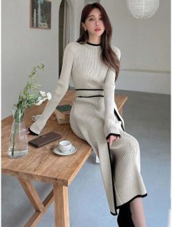 Women s Belted Sweater Dress