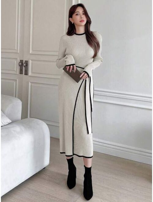 DAZY Women s Belted Sweater Dress
