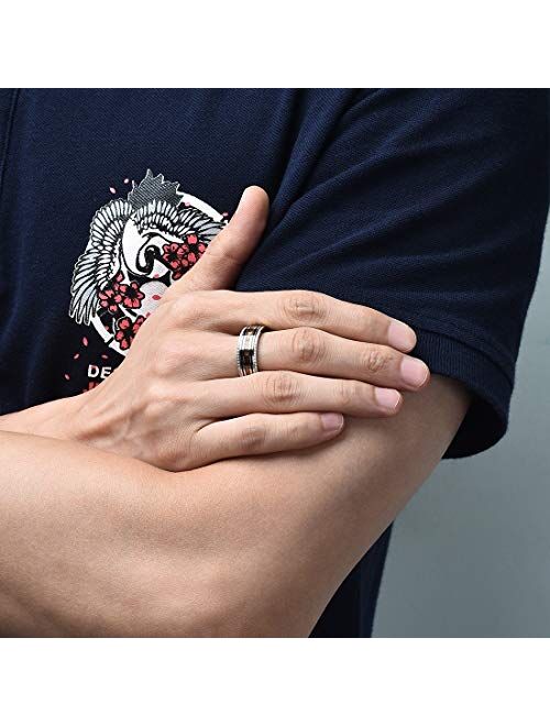 King Will 6mm/8mm Titanium Stainless Steel Ring for Men Wedding Band for Men Women Engagement Ring Comfort Fit