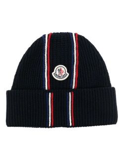 logo-patch knitted beanie