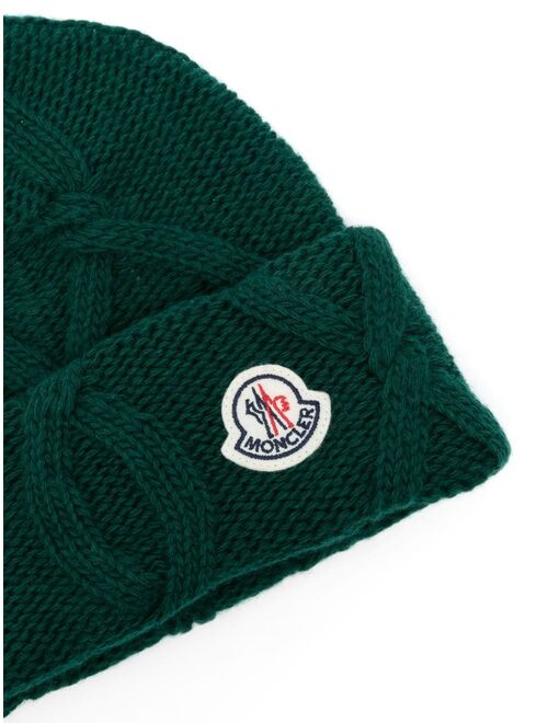 Moncler logo-patch wool beanie