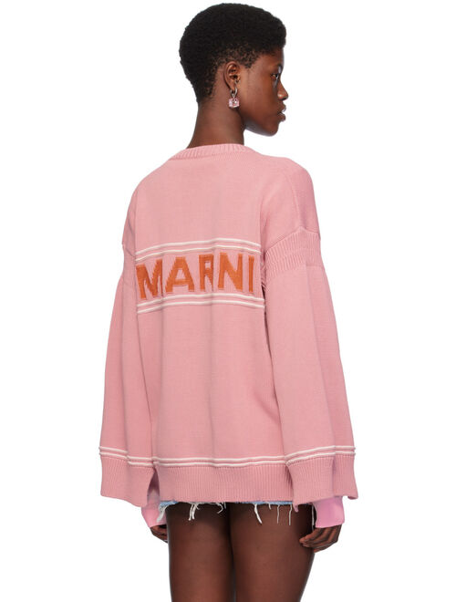MARNI Pink Printed Long Sleeve T-Shirt