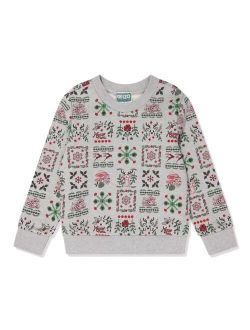 Kids monogram-pattern jersey sweatshirt