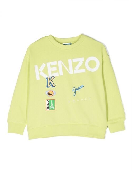 Kenzo Kids embroidered-logo crew-neck sweatshirt