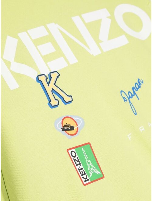Kenzo Kids embroidered-logo crew-neck sweatshirt
