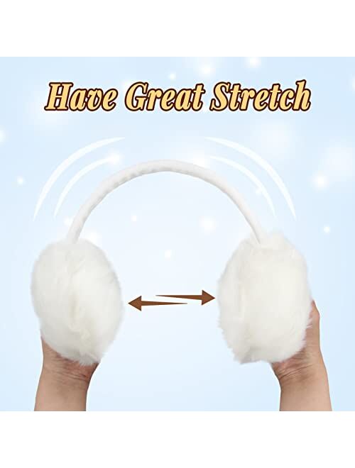 FSTEOE Winter Ear Muffs Women Warm Earmuffs Girls Ear Warmer Soft Plush Outdoor Plush Adjustable Ear Cover