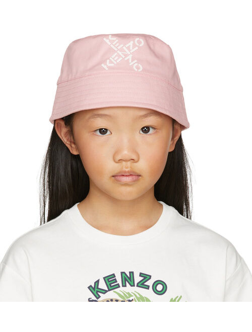 KENZO Kids Pink Logo Bucket Hat